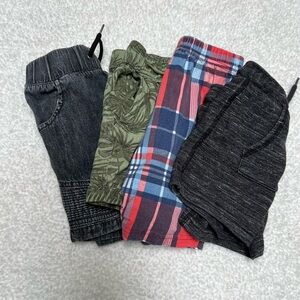 Bundle of 4 boys shorts tropical plaid drawstring moto